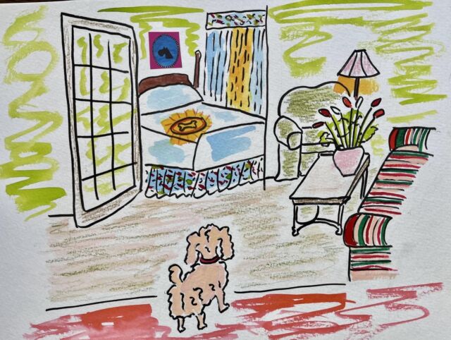 The Dog Hotel finding old drawings and paintings. Ink and liquid watercolor. #artinstagram #drawing #painting #artlovers
